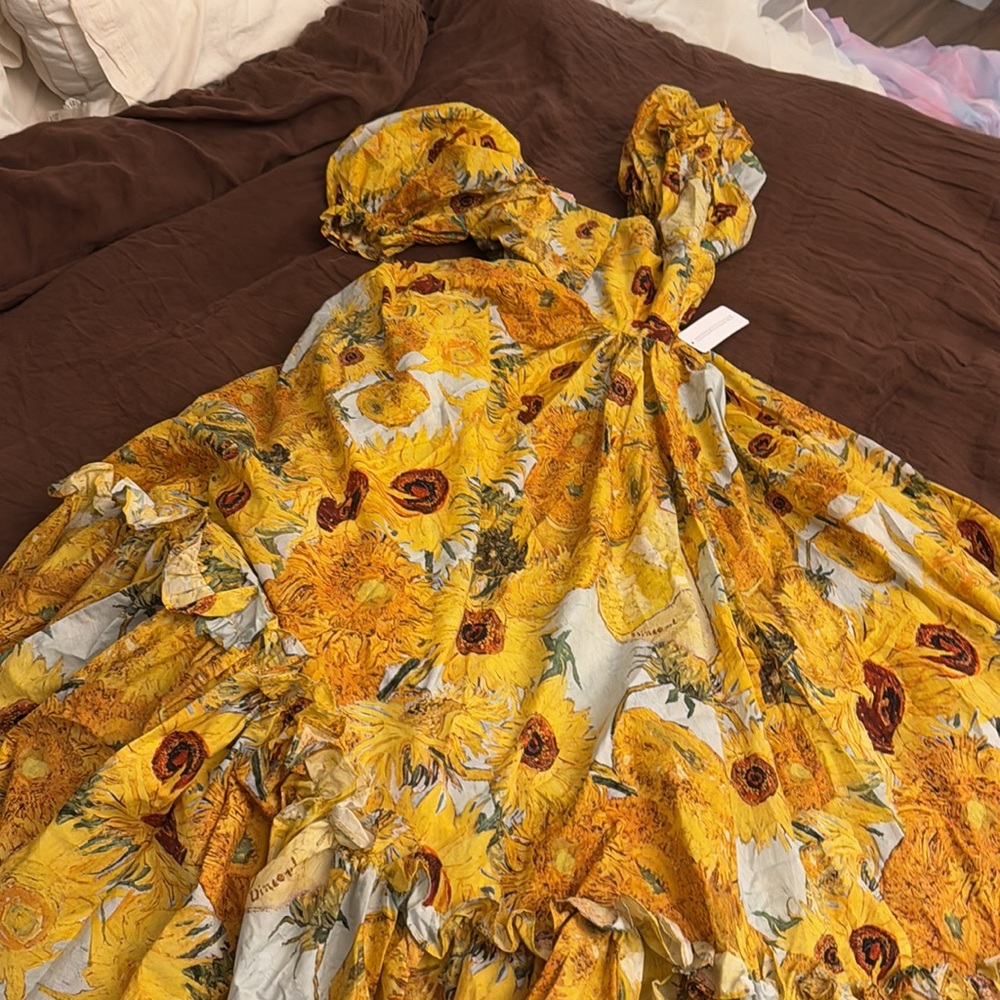 SOLD NWT SELKIE Sunflowers Cotton Ritz Gown - Picture 12 of 13
